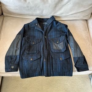 Gap boys wool navy & black plaid boys jacket size L (10)